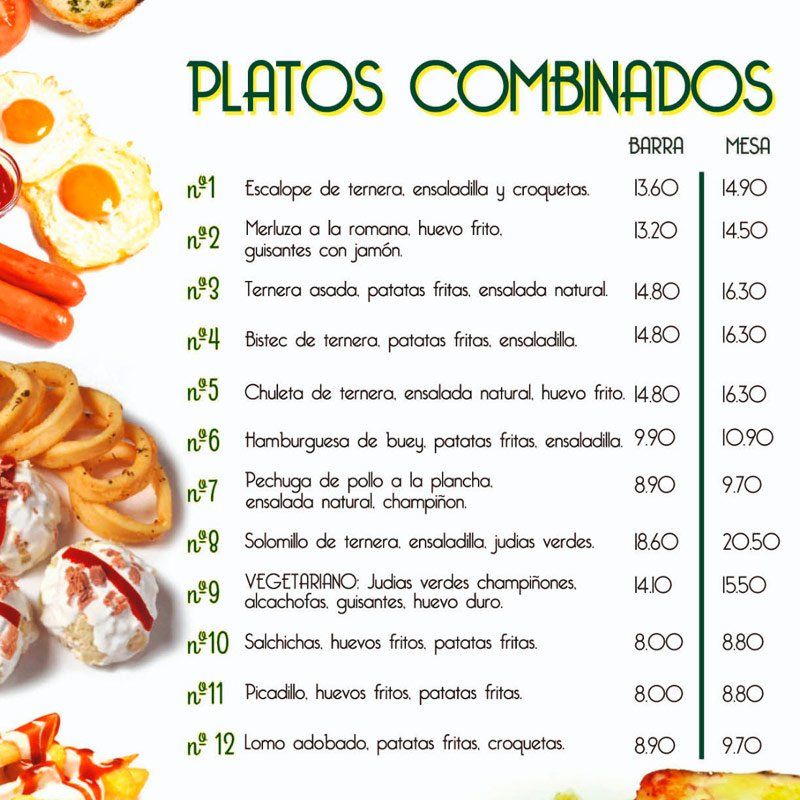 Platos combinados Boulevard en León