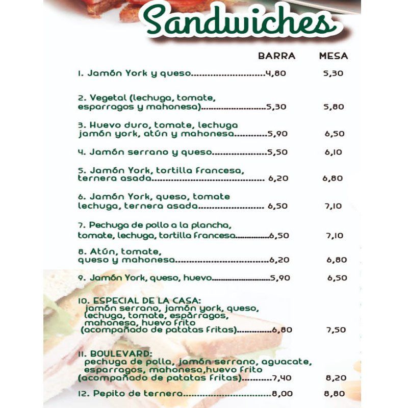 Sandwiches Boulevard en León